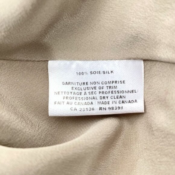 JUDITH & CHARLES TAUPE GRAY IVORY WHITE SILK COLORBLOCK V-NECK SLEEVELESS BLOUSE - Picture 7 of 7